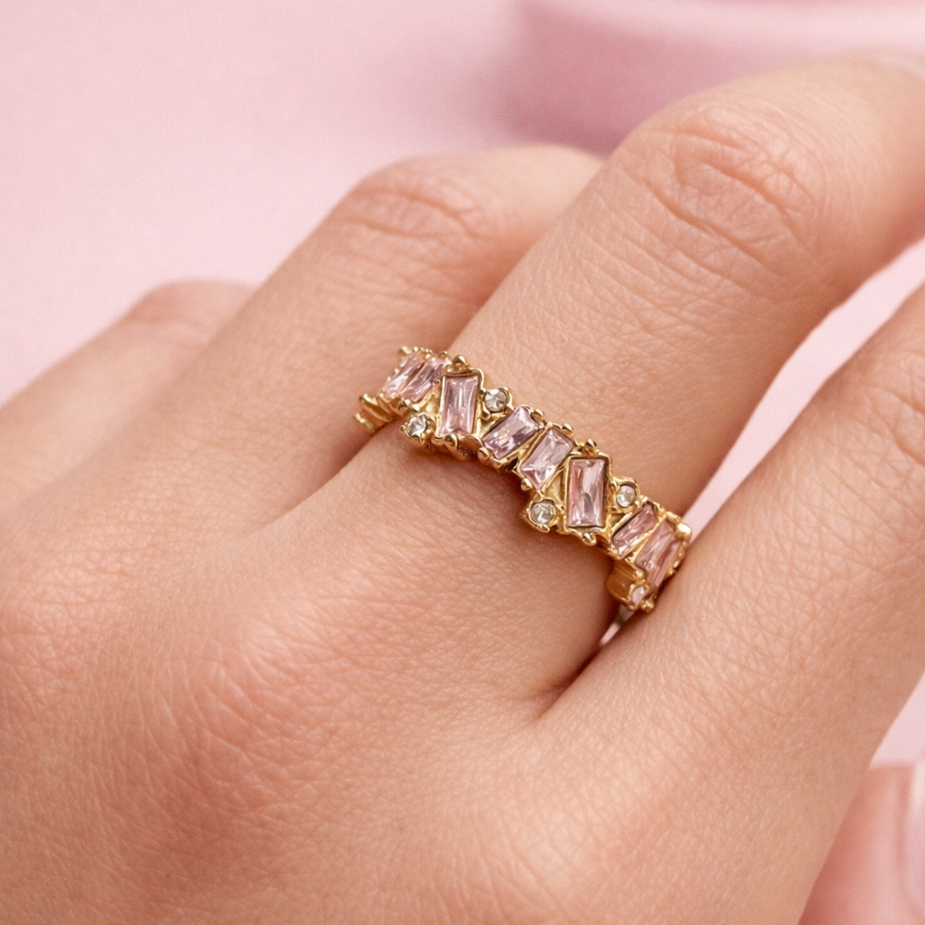 Anillo cristal soft pink
