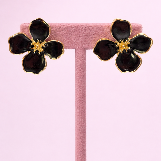 Aretes Black Orquidea