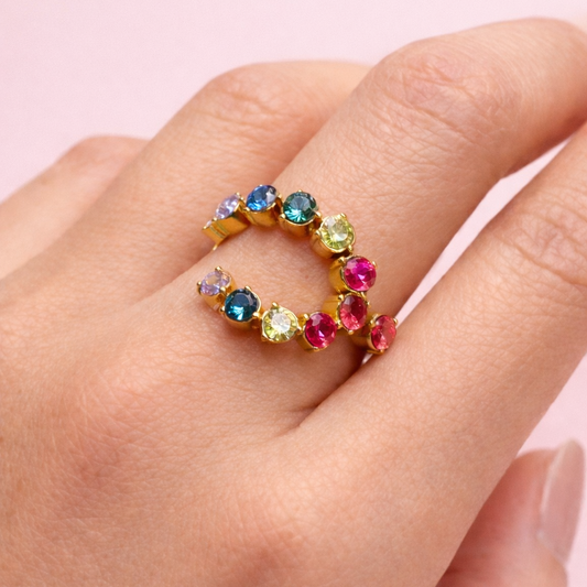 Anillo cristal Tutti semi circular