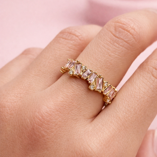 Anillo cristal soft pink