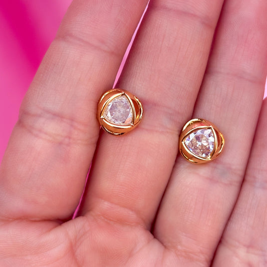 Aretes quesito con cristal