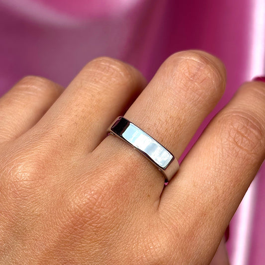 Anillo boxer plateado