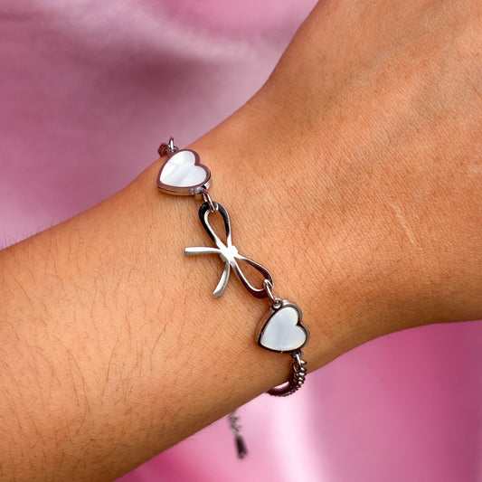 Pulsera moño corazón