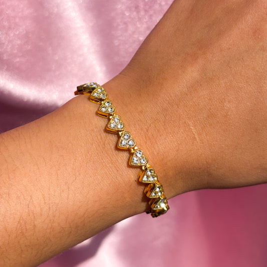 Pulsera corazones zirconias