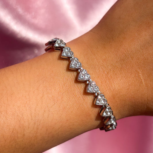 Pulsera corazones zirconias