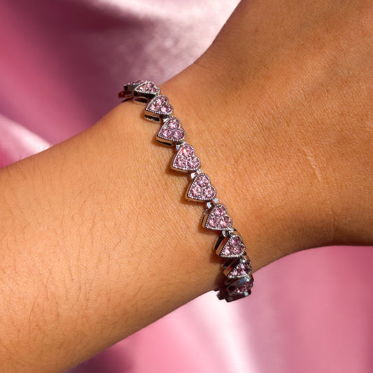 Pulsera corazones zirconias