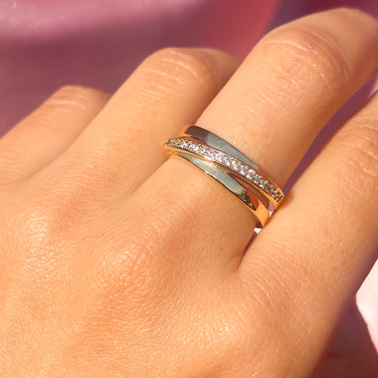 Anillo franja brillante