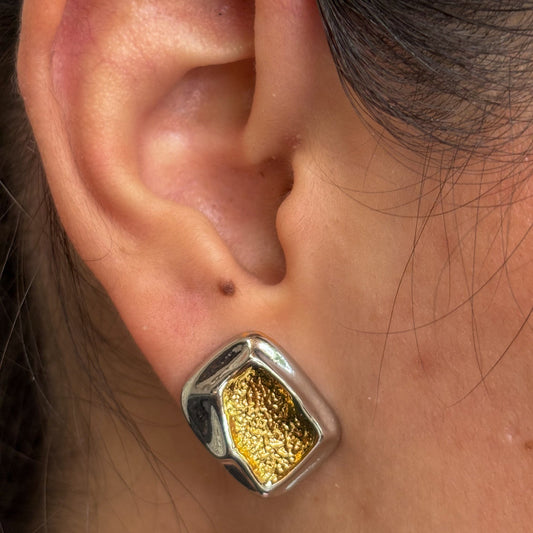 Aretes rectangulares irregulares bicolor